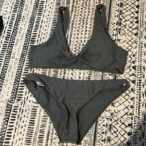 Army green tie front xl bikini too and bottom